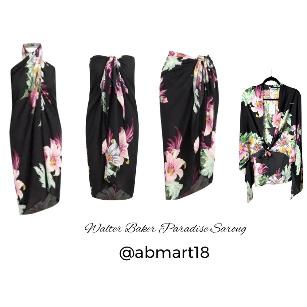Walter Baker paradise sarong skirt dress kimono in grand magnolia one size new